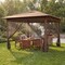 Heavy Duty Pop Up Gazebo 11.5x11.5 FT with Mesh Netting Walls, One Hand Lock Setup Outdoor Canopy Tent with Carry Bag for Events and Patio Shade